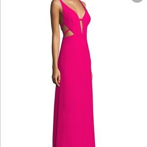 bright pink cutout gown